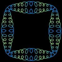 Quadruple frame in doodle style in blue and yellow colors on a black background vector