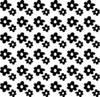 Seamless texture in the form of a floral pattern of black flowers on a white background vector