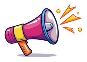 Shouting megaphone. Cartoon style loudspeaker. vector