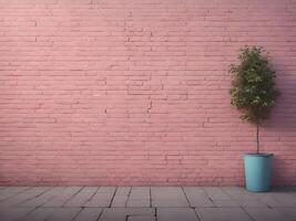 Old pink brick wall for a vintage style background. photo