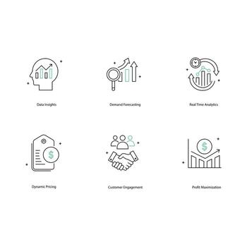 AI-Driven Trade Promotion Optimization Icon Design Set vector