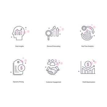AI-Driven Trade Promotion Optimization Icon Design Set vector