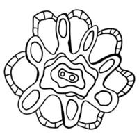 Creative fantasy doodle abstraction for coloring book, crazy surrealistic shape for card isolated on white. vector