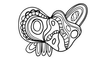 Creative fantasy doodle abstraction for coloring book, crazy surrealistic shape for card isolated on white. vector