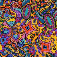 Bright crazy doodle sketch seamless pattern. Background with messy ink art with different shapes, curls. Fantasy texture, textile, wrapping paper, fabric. vector