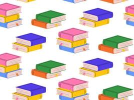 Background pattern of colorful books. Seamless pattern of textbooks for school or library vector