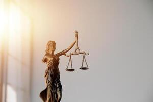 Lawyer, legal advisor, businessman brainstorming information on agreement details Business contracts in legal processing books for accuracy in contract documents. joint financial investment. photo