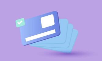 3d realistic credit card money financial security design vector