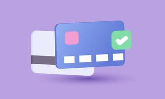 unique 3d realistic credit card money financial security cartoon style design on banckground vector