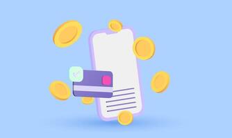 unique 3d realistic online payment credit card business new concept design vector