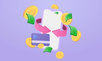 3d realistic online payment credit card business new concept design vector