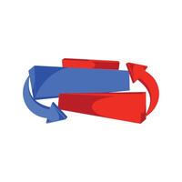 Red and blue arrows isolated on white background. Flat banner illustration design element. Frame Banner for your Brochure, flyer etc vector