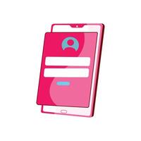 Smartphone with notification on the screen. Smartphone icon in isometric 3d style on a white background. Can be used for smartphone applications, websites, brochures, pamphlets vector