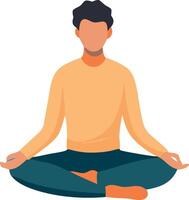 Illustration of a person meditating in a lotus pose for relaxation and mindfulness vector