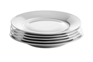 Stack of White Ceramic Dinner Plates png