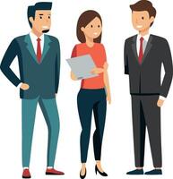 Group of business colleagues having a casual conversation in office attire vector