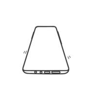 hand drawn doodle mobile phone white blank mock up vector
