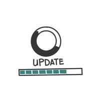 hand drawn doodle system update loading on electronic device illustration vector