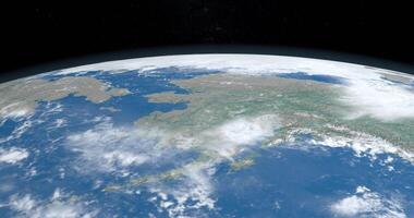 View of the Bering Strait from outer space video
