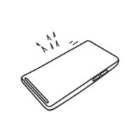 hand drawn doodle mobile phone white blank mock up vector