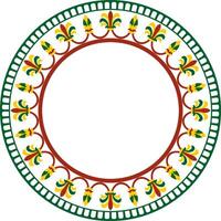 round colored national persian ornament. Circle, frame, border ethnic pattern of Iranian civilization. vector
