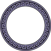 round violet and black classic frame. Greek meander. Patterns of Greece and ancient Rome. Circle european border vector