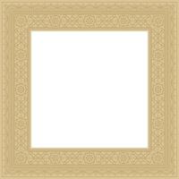 square gold border, frame, Pompeii. Rectangle Neopolitan ornament. Art of Ancient Rome. Template for stained glass vector