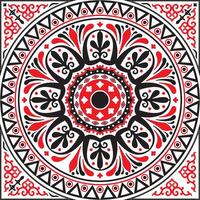 red and black square classical ornament of Ancient Greece and the Roman Empire. Tile, Arabesque, Byzantine pattern. vector
