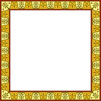 square colored border, frame, Pompeii. Rectangle Neopolitan ornament. Art of Ancient Rome. Template for stained glass vector