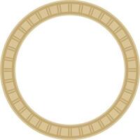 golden round Egyptian ornament. Circle, frame, ring of ancient Egypt.Pattern of lotus flowers and sun vector