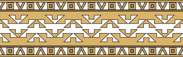 Native American gold seamless pattern. Endless Aztec, Maya, Inca ornament. Drawing for border and frame. vector