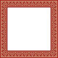 square gold with red border, frame, Pompeii. Rectangle Neopolitan ornament. Art of Ancient Rome. Template for stained glass vector