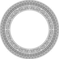 Native American round contour pattern. Geometric shapes in a circle. National ornament of the peoples of America, Maya, Aztecs, Incas. Template for stained glass vector