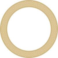 gold round Yakut ornament. Endless circle, border, frame of the northern peoples of the Far East. vector