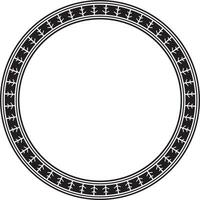 monochrome black round Yakut ornament. Endless circle, border, frame of the northern peoples of the Far East. vector