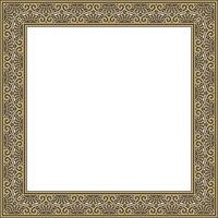 square gold with black border, frame, Pompeii. Rectangle Neopolitan ornament. Art of Ancient Rome. Template for stained glass vector