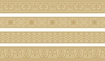 seamless gold border, Pompeii frame. Endless Neopolitan ornament. Art of Ancient Rome. vector