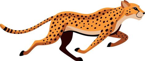 Cheetah sprinting on grass vector