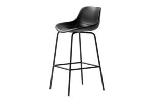 Black Metal Bar Stool With Minimalist Seat png