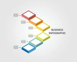 timeline ladder level for infographic presentation template with 6 element for banner vector