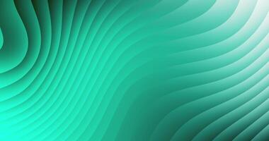 Cyan waves, seamless loop animation. Moving abstract greenish-blue lines, light and shadow gradient video