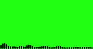 digital voz equalizador. audio frequência ondas isolado em verde tela. perfeitamente ciclo som forma de onda com chromakey video
