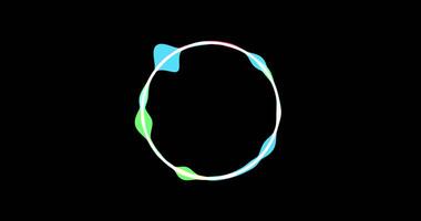 Waveform or audio spectrum. Circle sound visualization. Seamlessly loop sound equalizer with alpha channel video