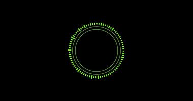 Radial green waveform equalizer. Seamlessly looped circle sound wave with alpha channel video