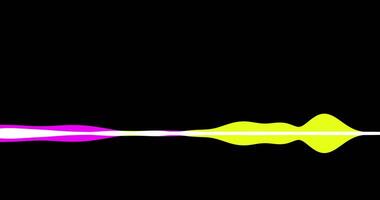 Waveform sound equalizer. Moving digital audio spectrum on black background video