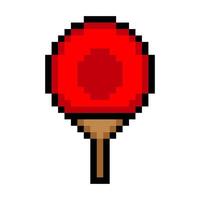 Table tennis racket in pixel art style vector