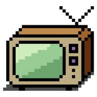 Old retro television in 8 bit pixel art style vector
