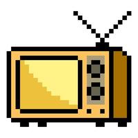 Old retro television in 8 bit pixel art style vector