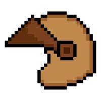 Retro motorcycle helmet in 8 bit pixel art style vector