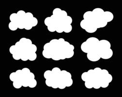 white color clouds shape set design vector